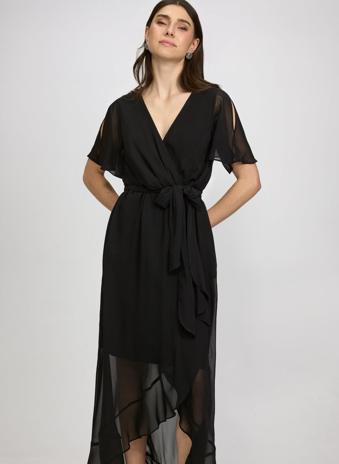 Chiffon Wrap-Style Dress