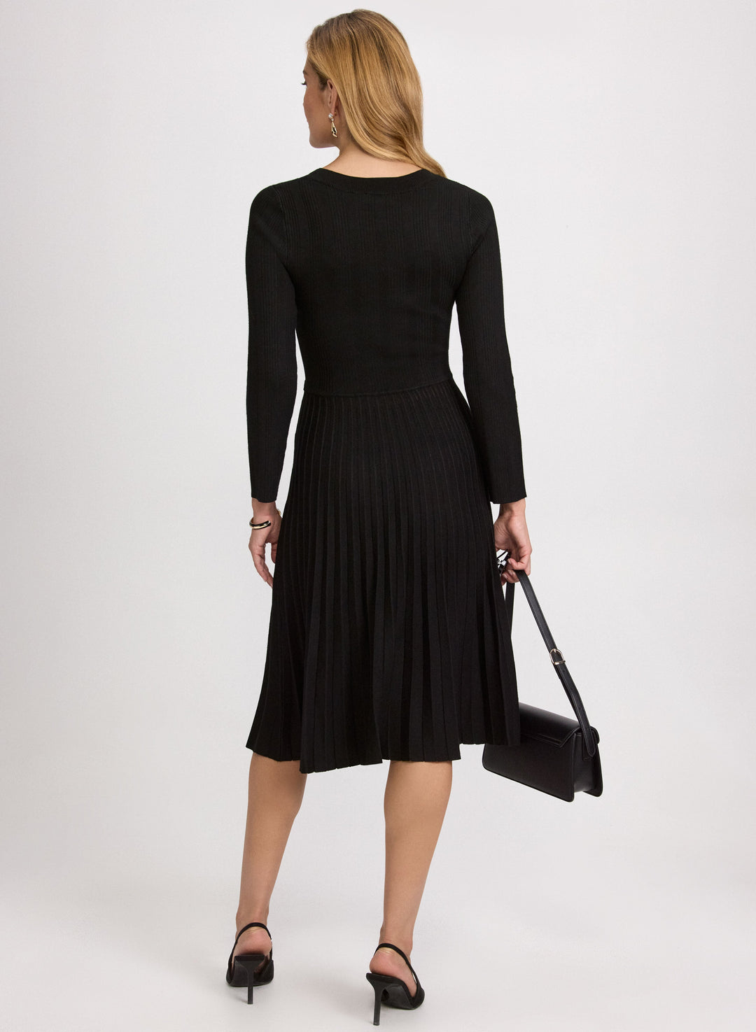 Pleated Knit Dress