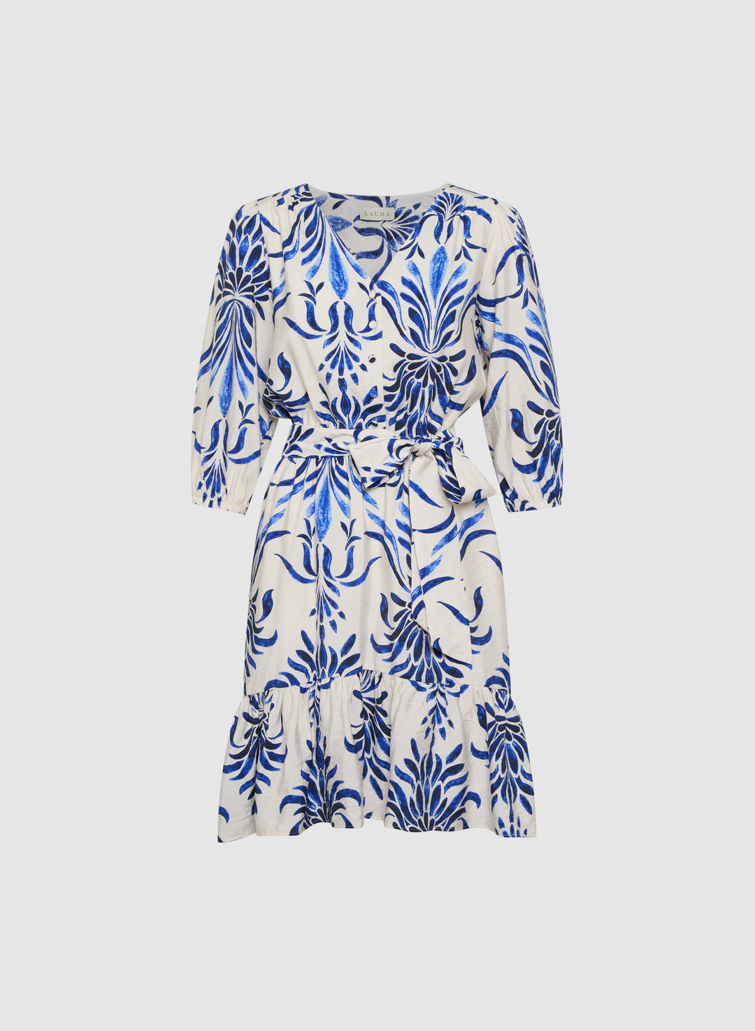 Printed Elbow Sleeve Dress