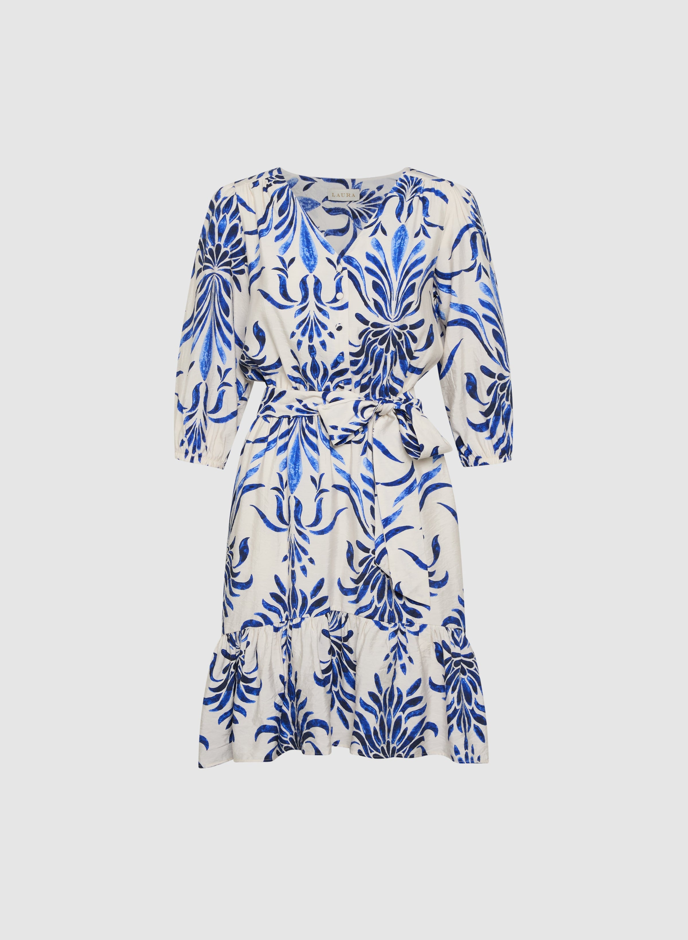 Printed Elbow Sleeve Dress