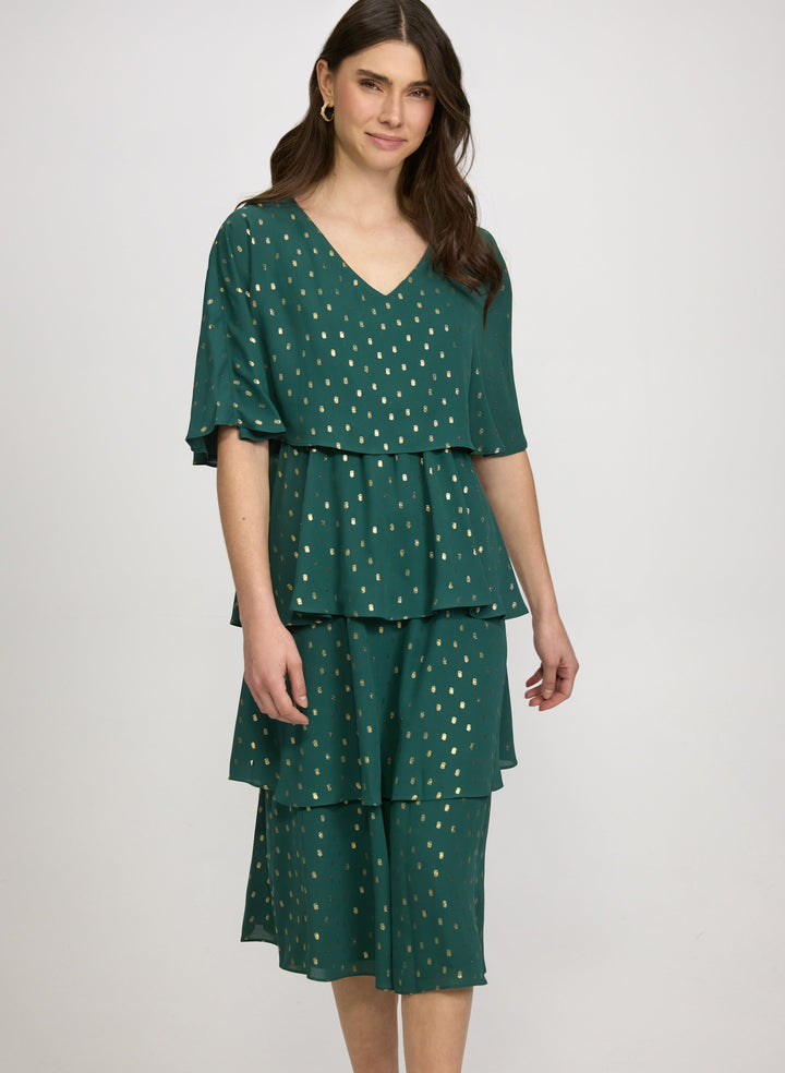 Foiled Chiffon Dress