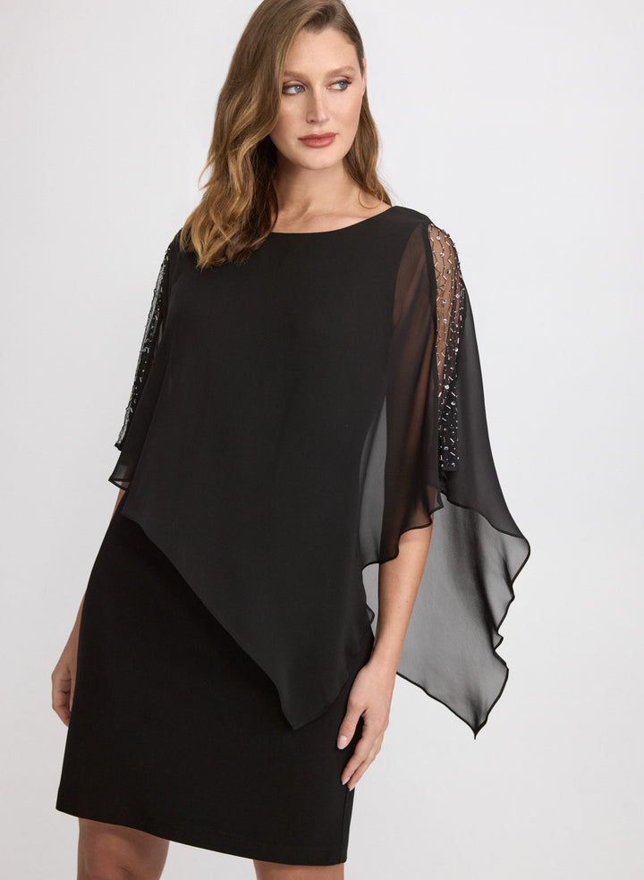 Beaded Capelet Overlay Dress