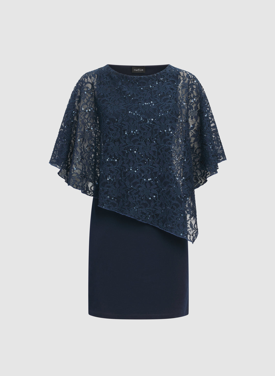 Compli K - Sequined Lace Capelet Dress