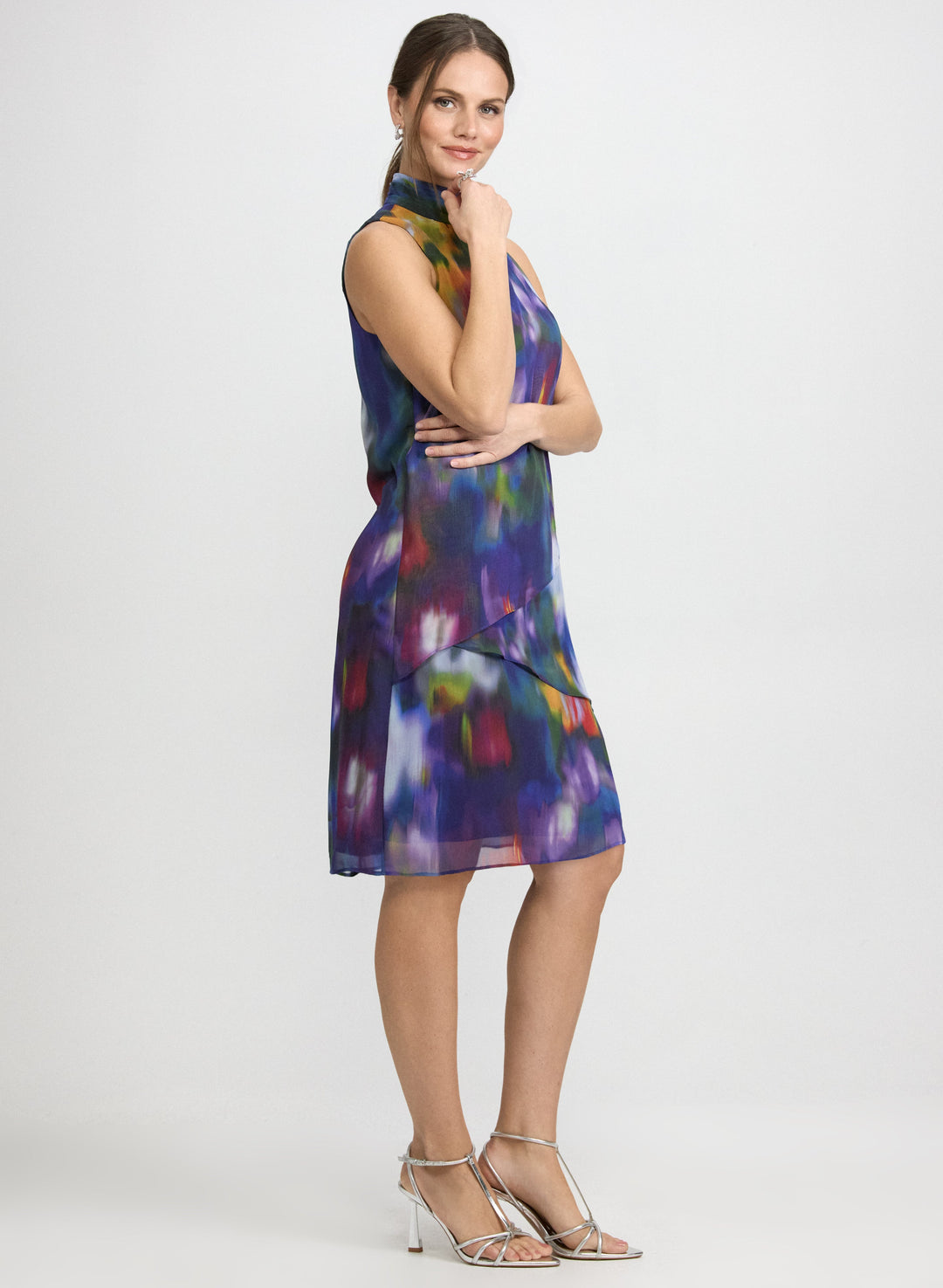 Abstract Halter Neck Dress