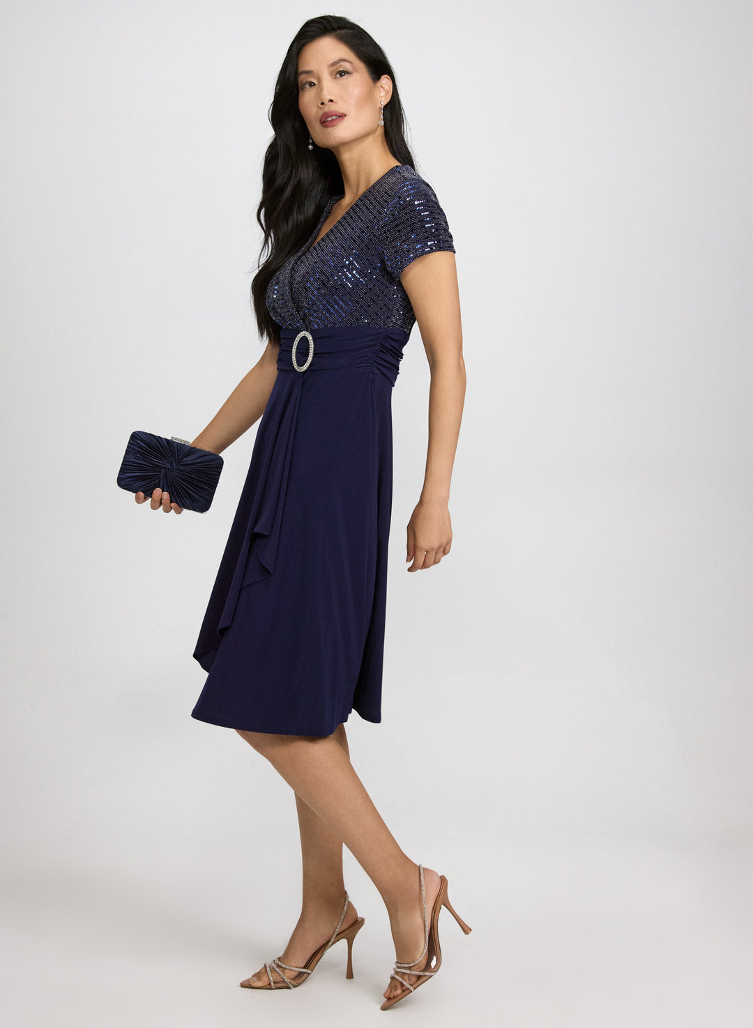 Sequin Wrap Dress