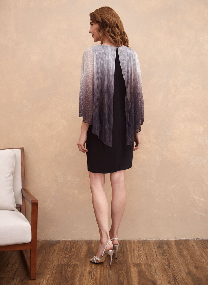 Ombre Plisse Poncho Dress