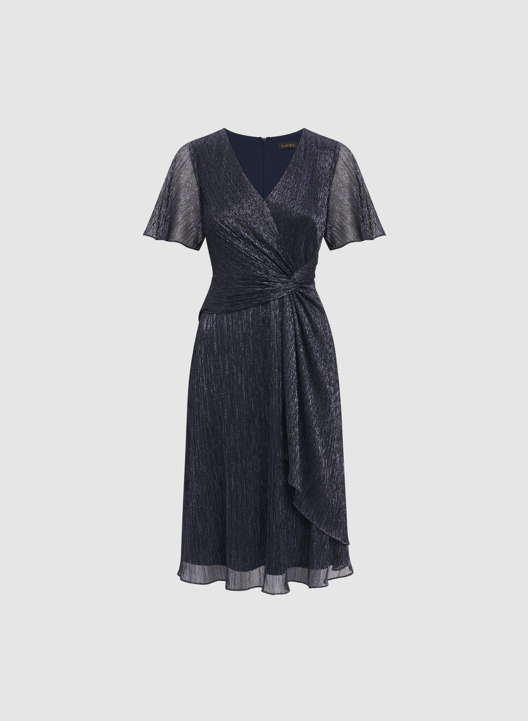 Metallic Plissé Dress