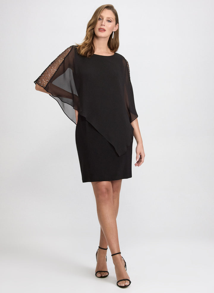 Beaded Capelet Overlay Dress
