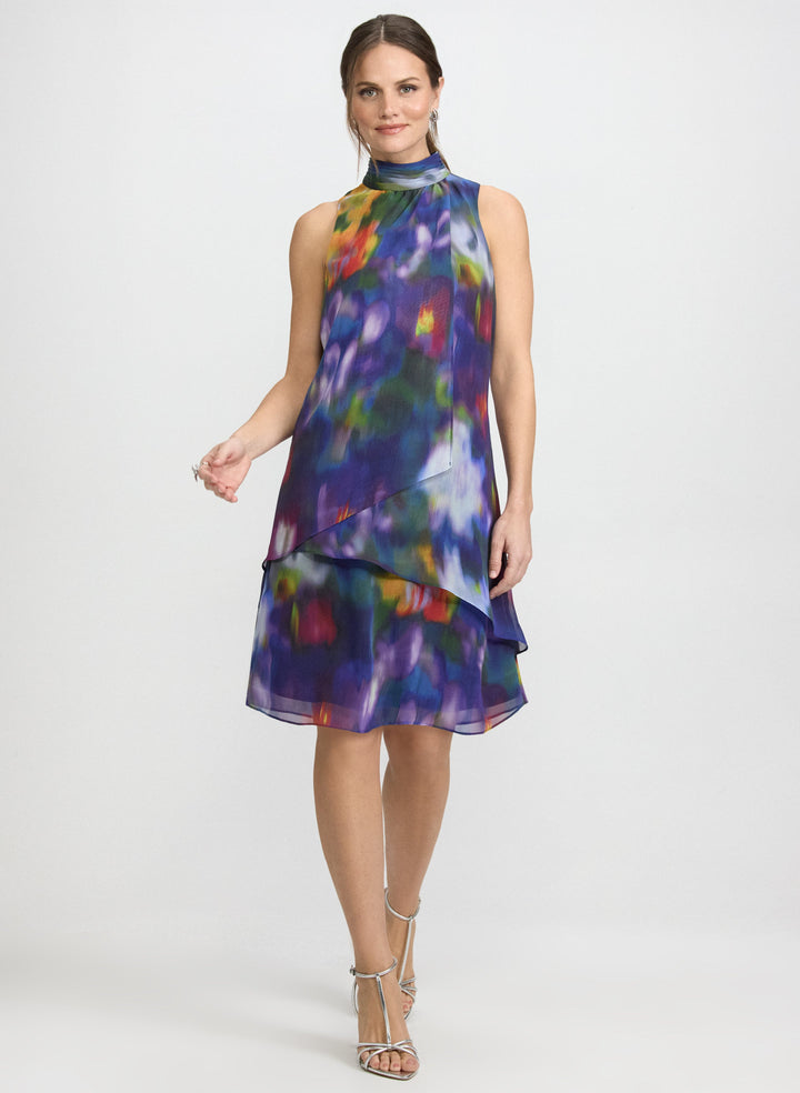 Abstract Halter Neck Dress