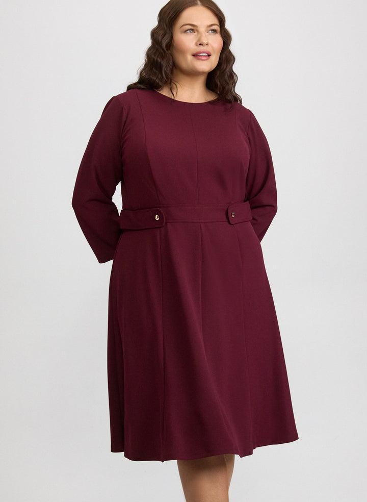 Buttoned-Tab Detail Dress