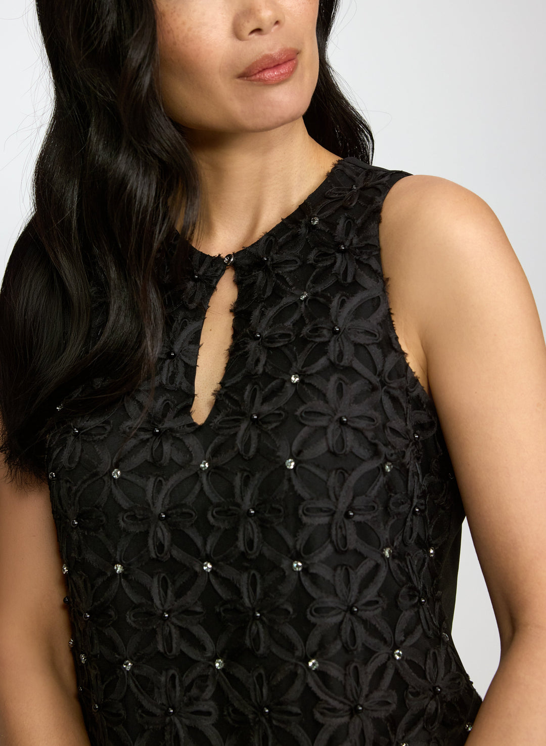 Floral Pattern & Rhinestone Dress
