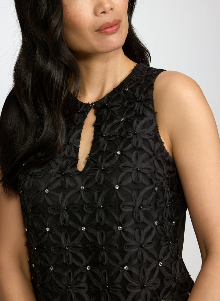 Floral Pattern & Rhinestone Dress