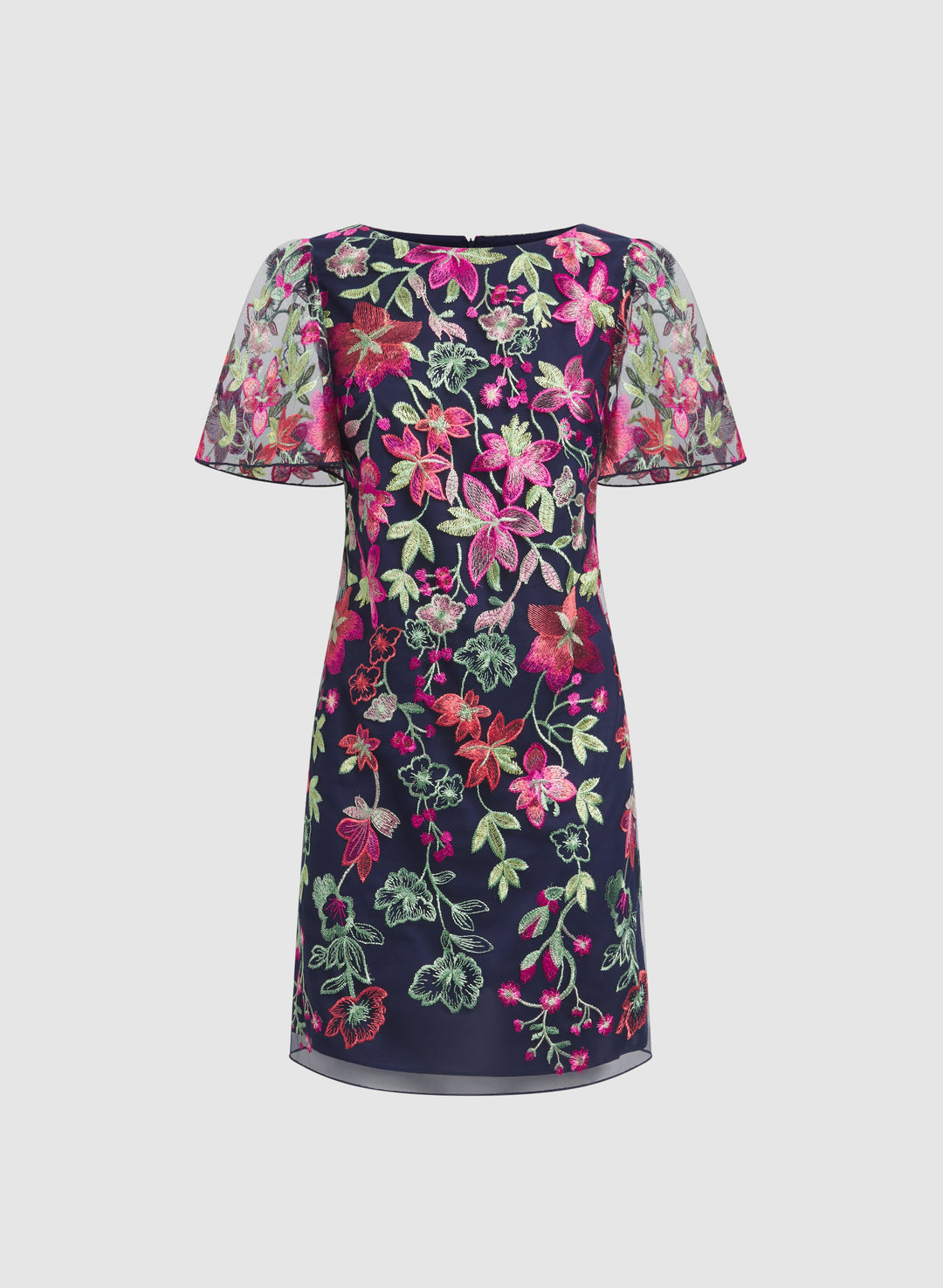 Floral Embroidered Mesh Dress