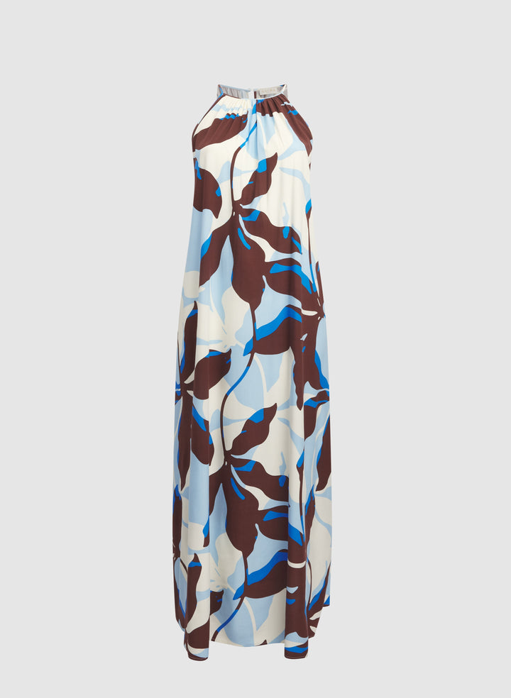 Leaf Print Maxi Dress