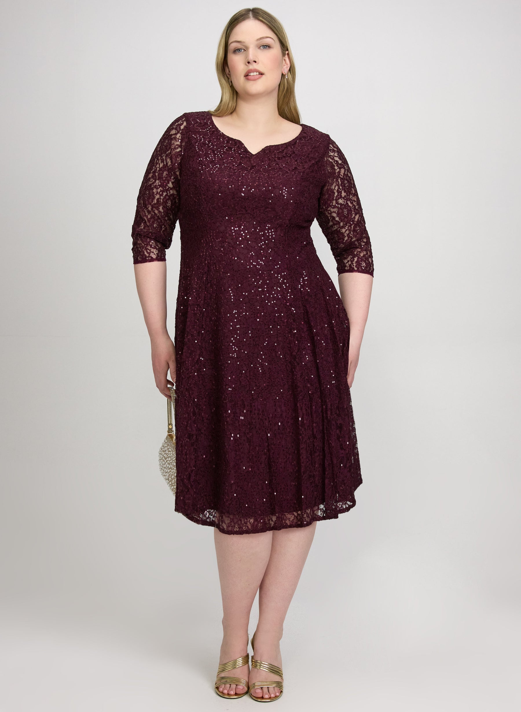 Sequined Lace Dress
