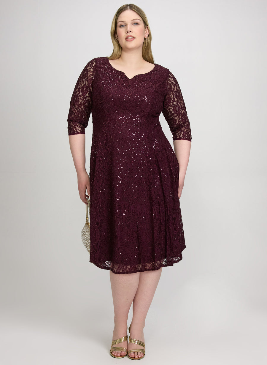 Sequined Lace Dress