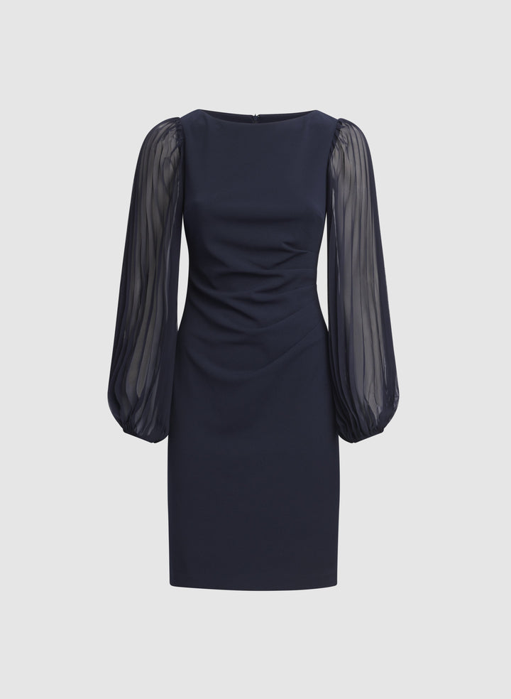 Pleated Sleeve Dress
