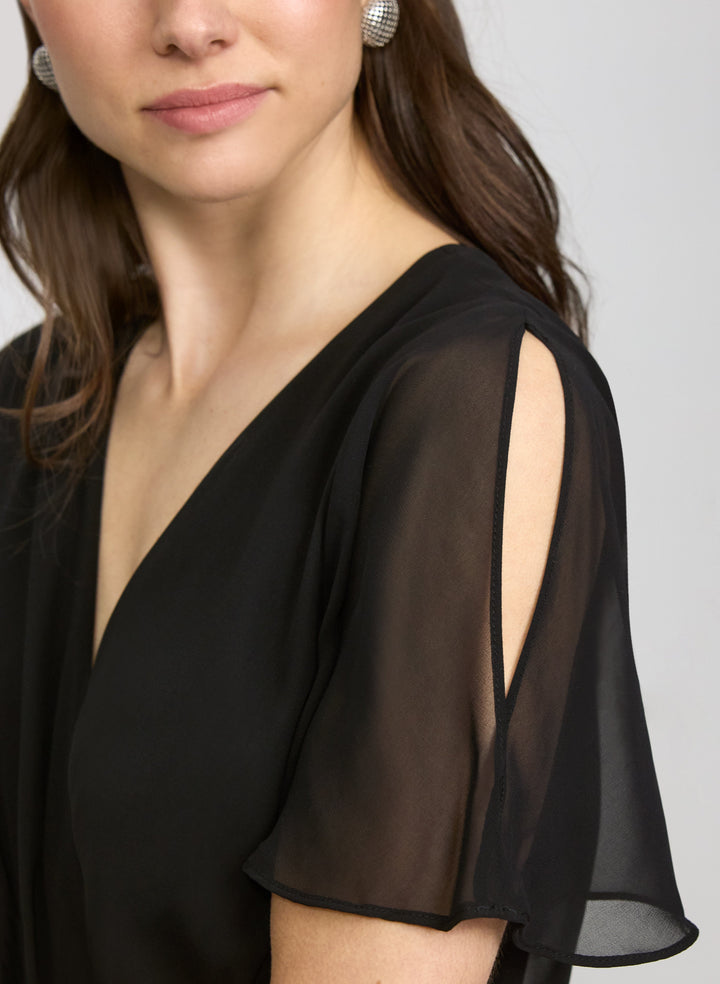 Chiffon Wrap-Style Dress