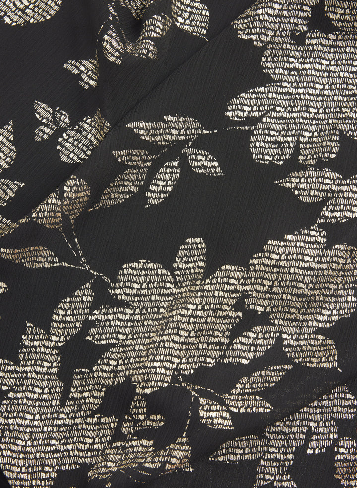 Metallic Floral Overlay Dress