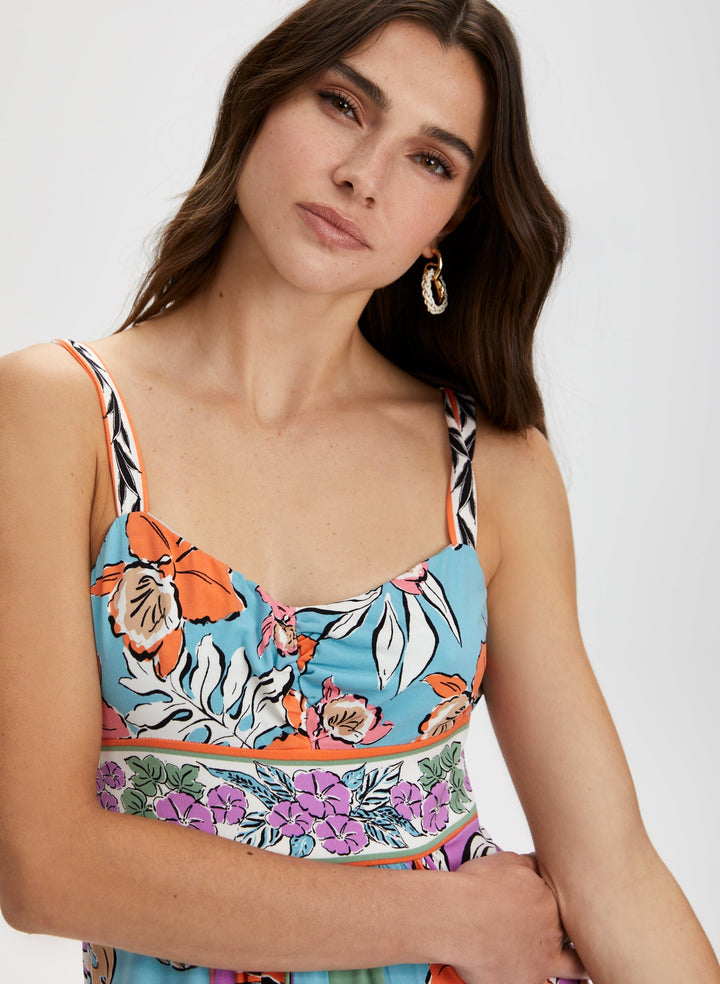 Tropical Print Maxi Dress