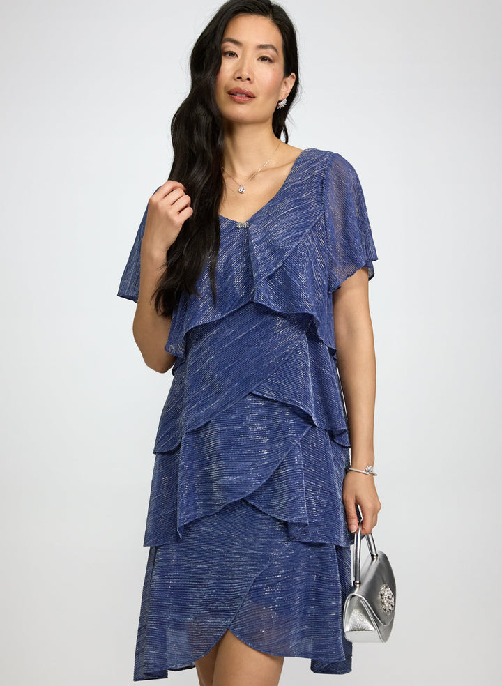 Tiered Metallic Dress