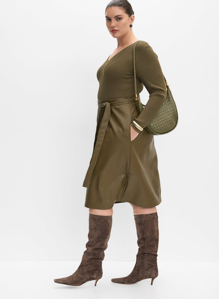 Melanie Lyne - Knit & Vegan Leather Dress