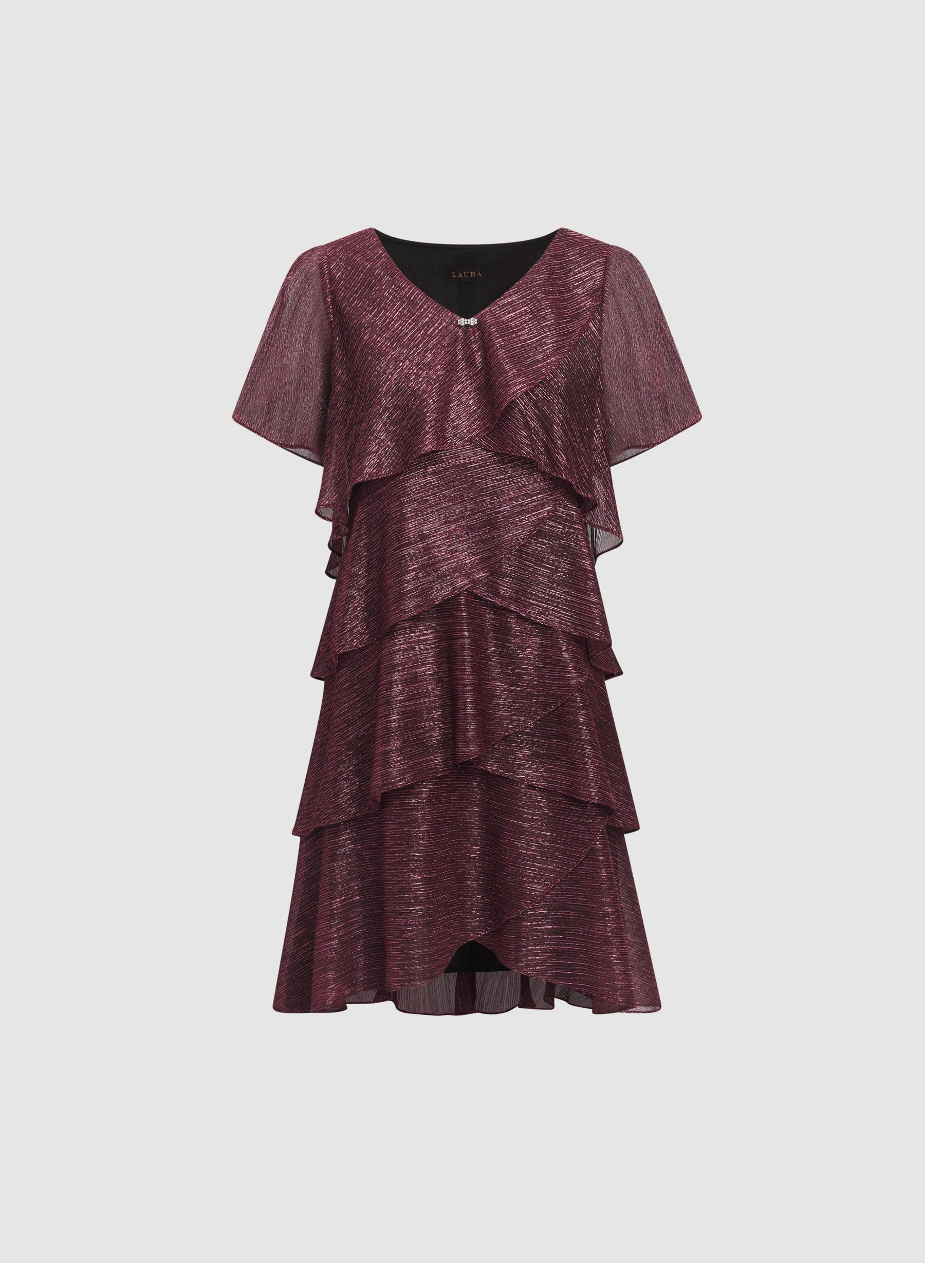 Tiered Metallic Dress