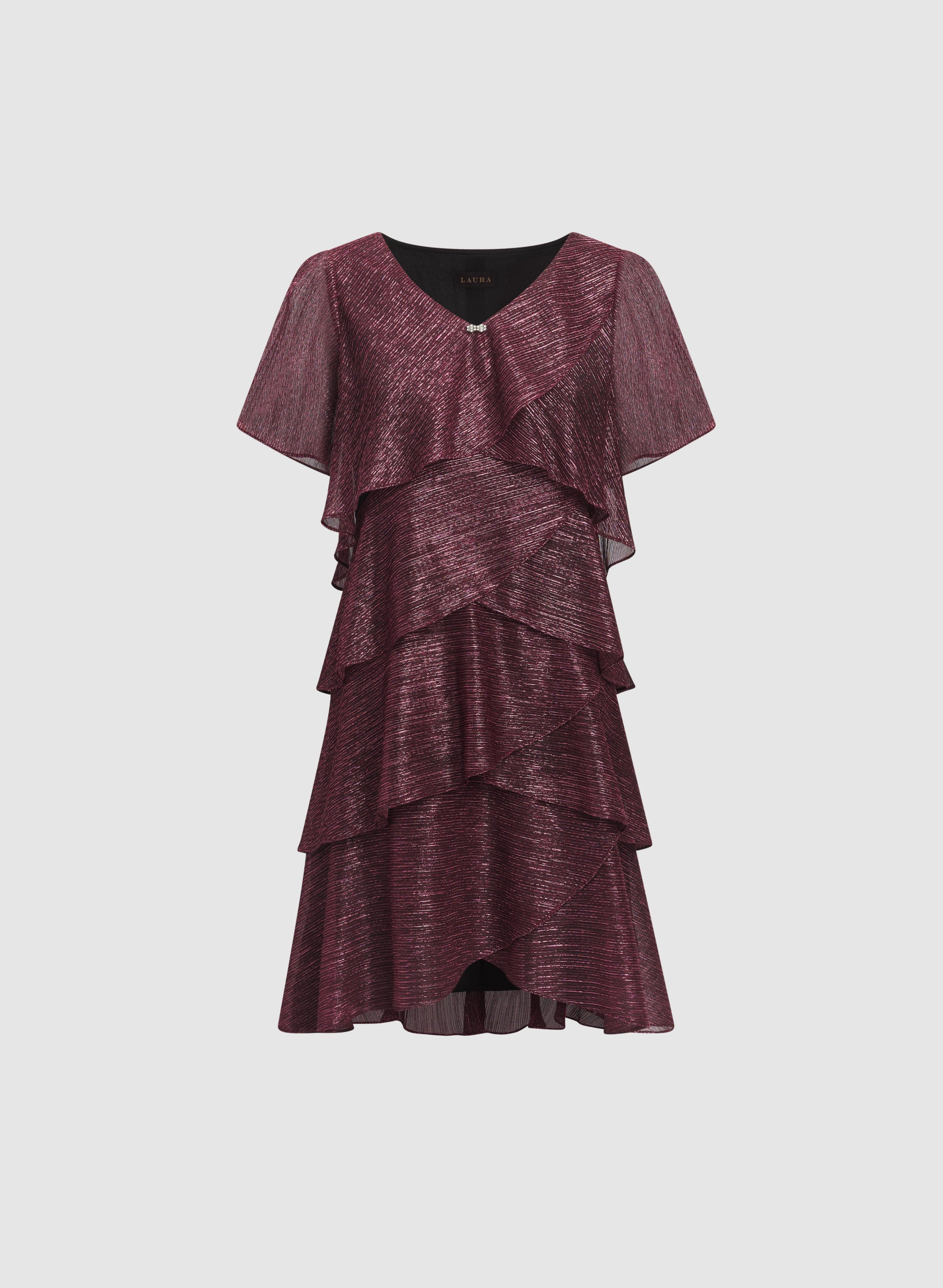 Tiered Metallic Dress
