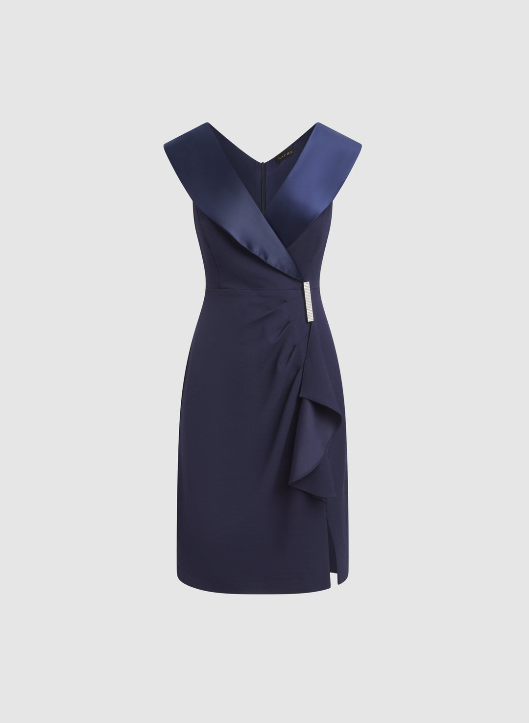 Tuxedo Satin Collar Dress