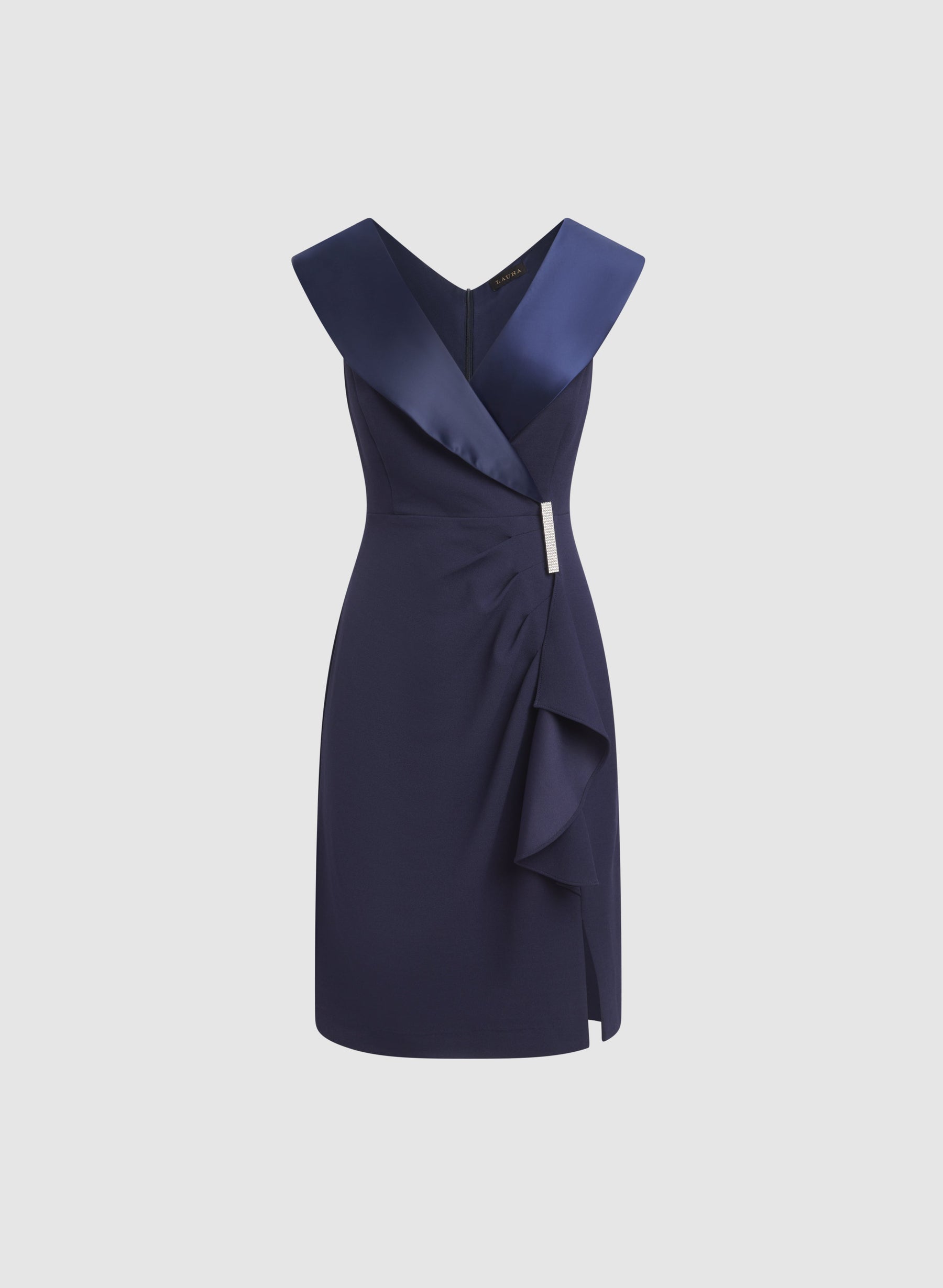 Tuxedo Satin Collar Dress
