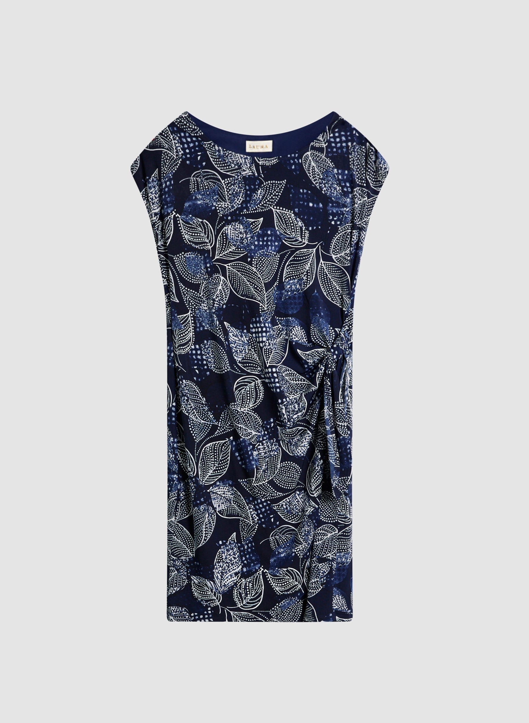 Leaf Print Cap Sleeve Dress