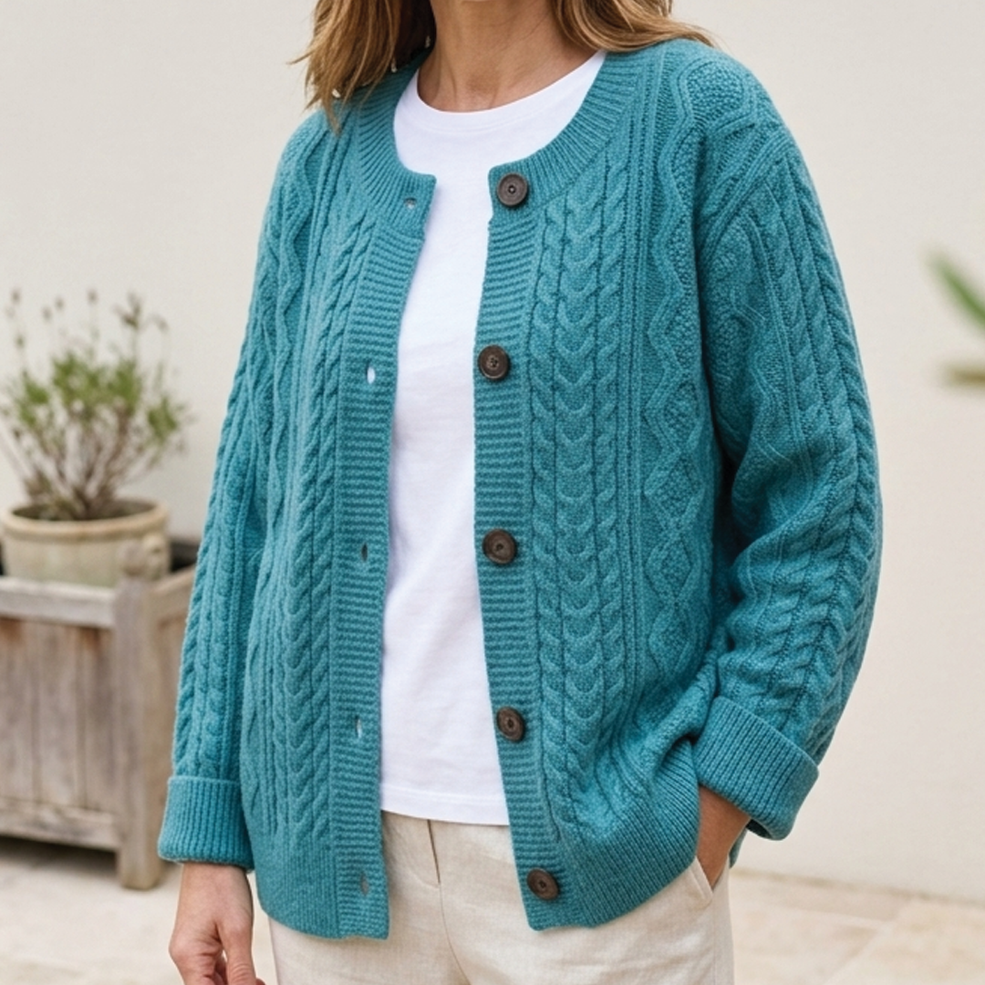 Audrey - Oversized Cable Knit Cardigan