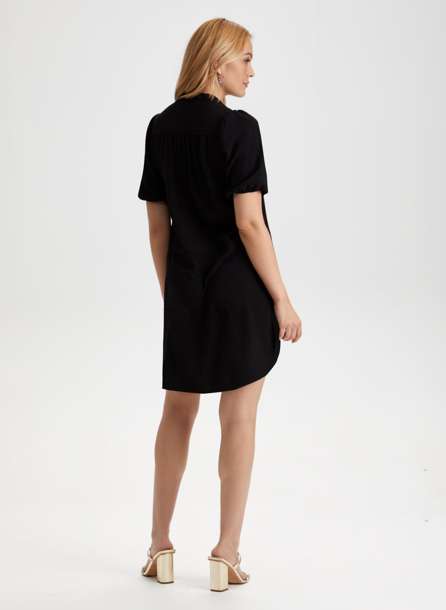 Short Puffed Sleeve Dress