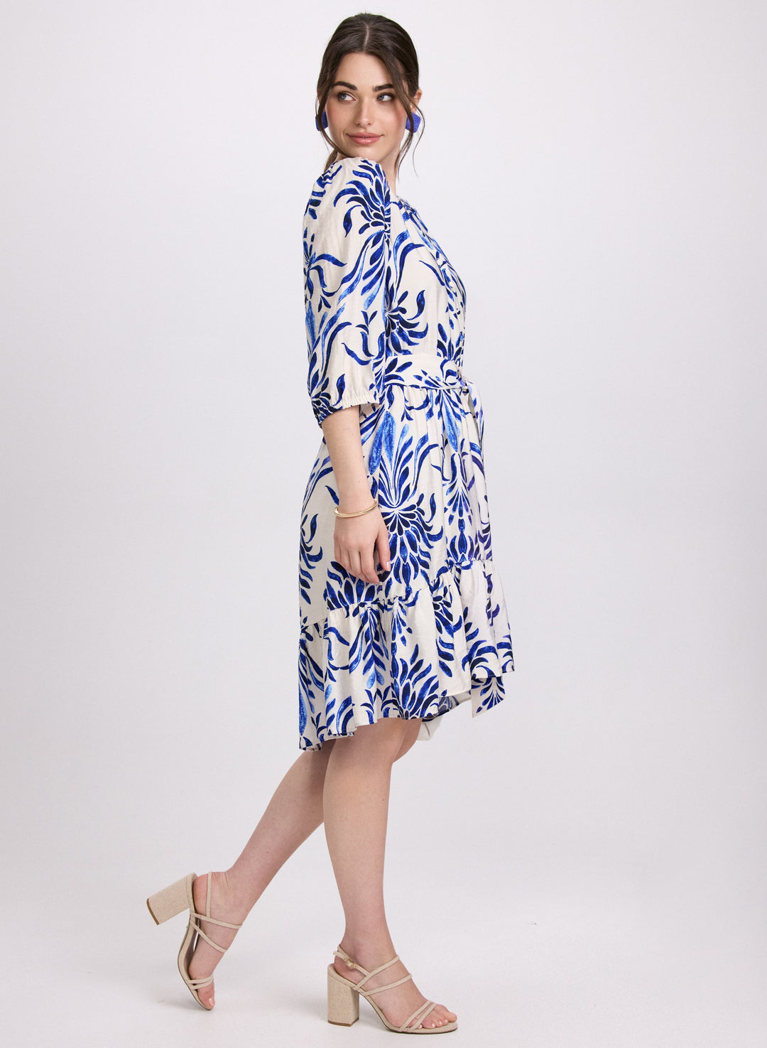 Printed Elbow Sleeve Dress