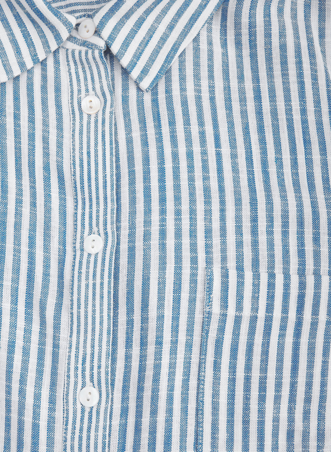 Striped Linen-Blend Shirt Dress