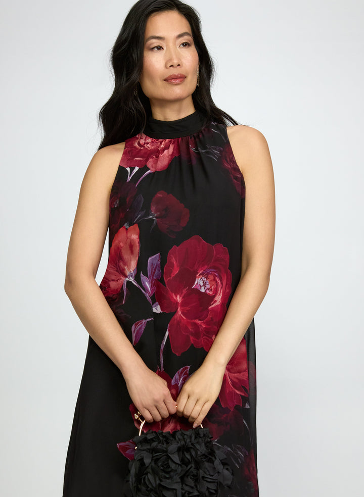 Floral Print Chiffon Dress