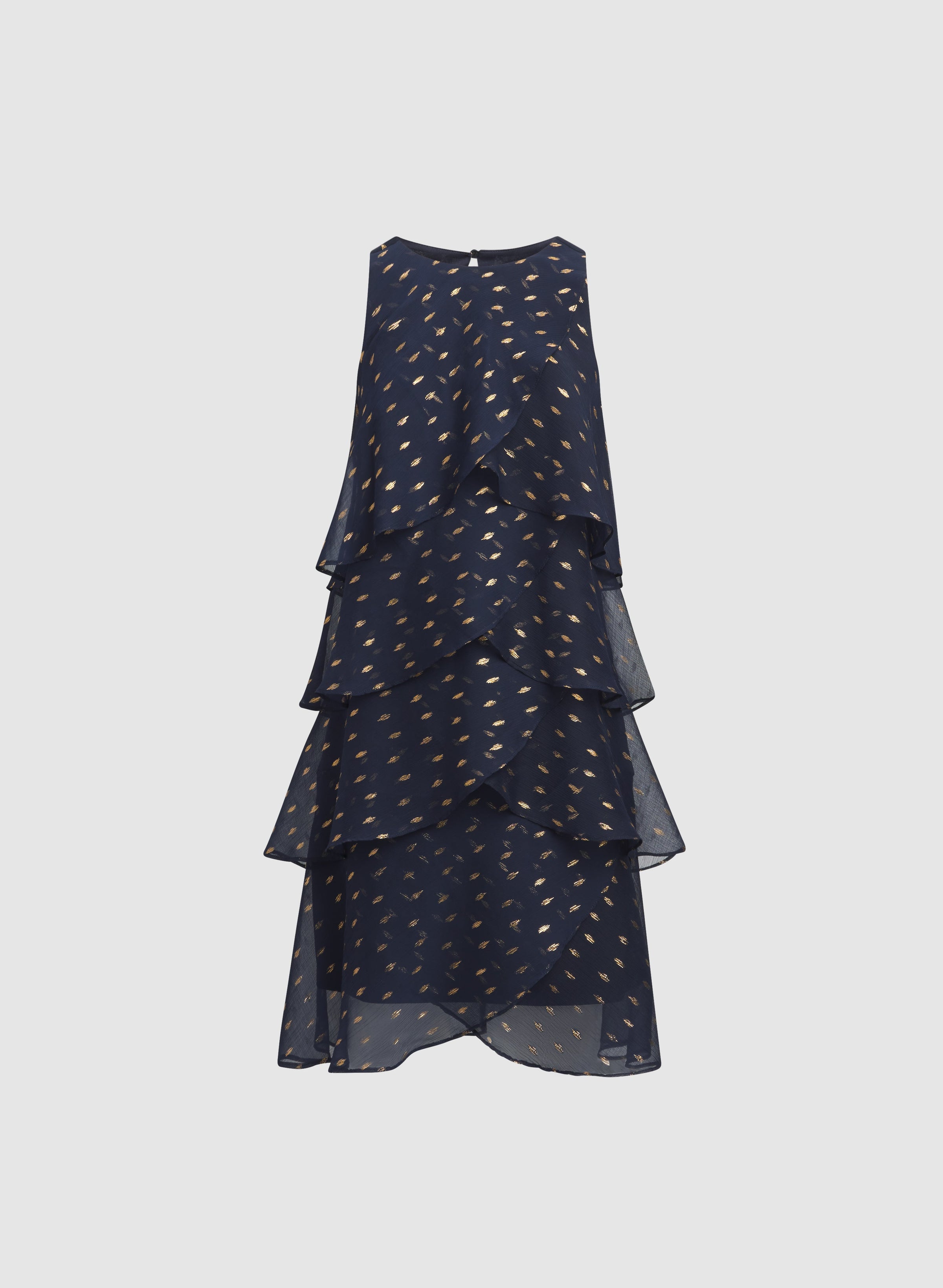 Tiered Foil Print Dress