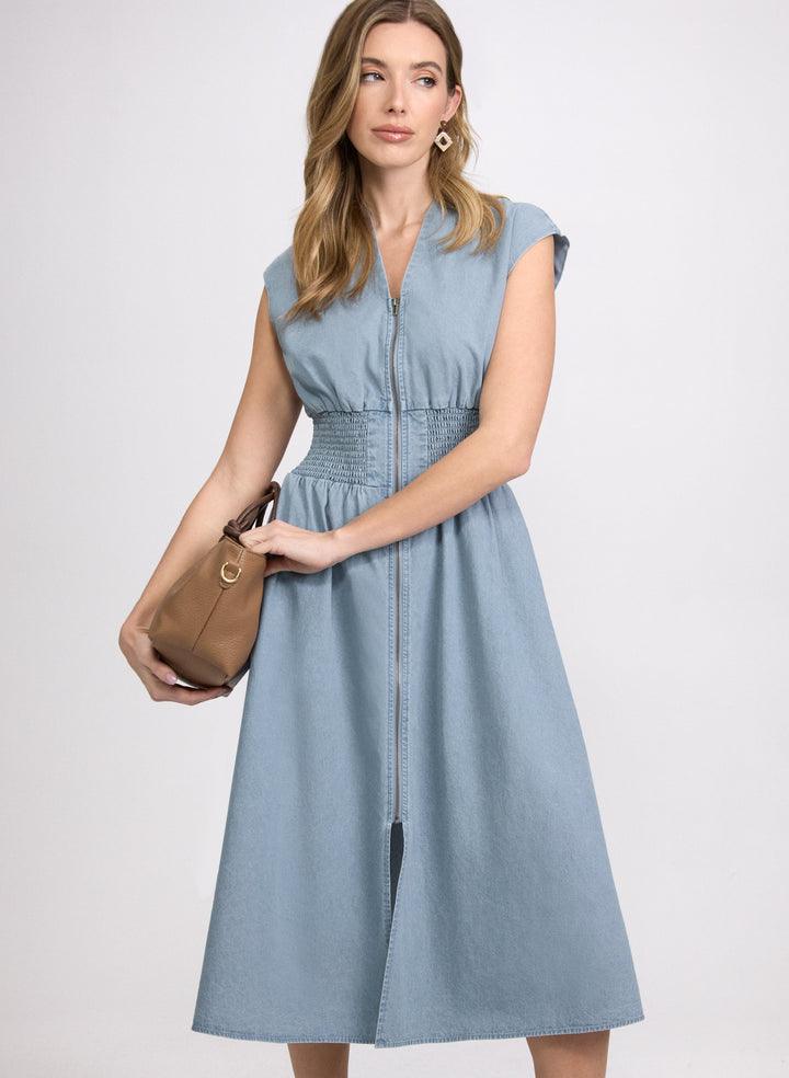 Cotton Zip-Front Dress