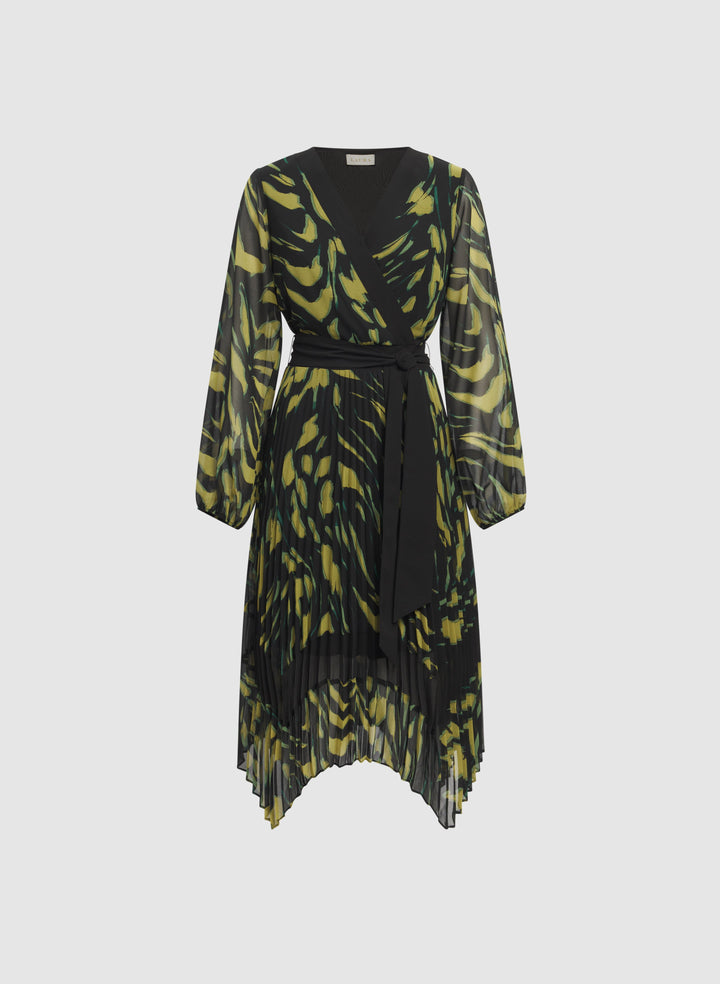 Pleated Chiffon Dress