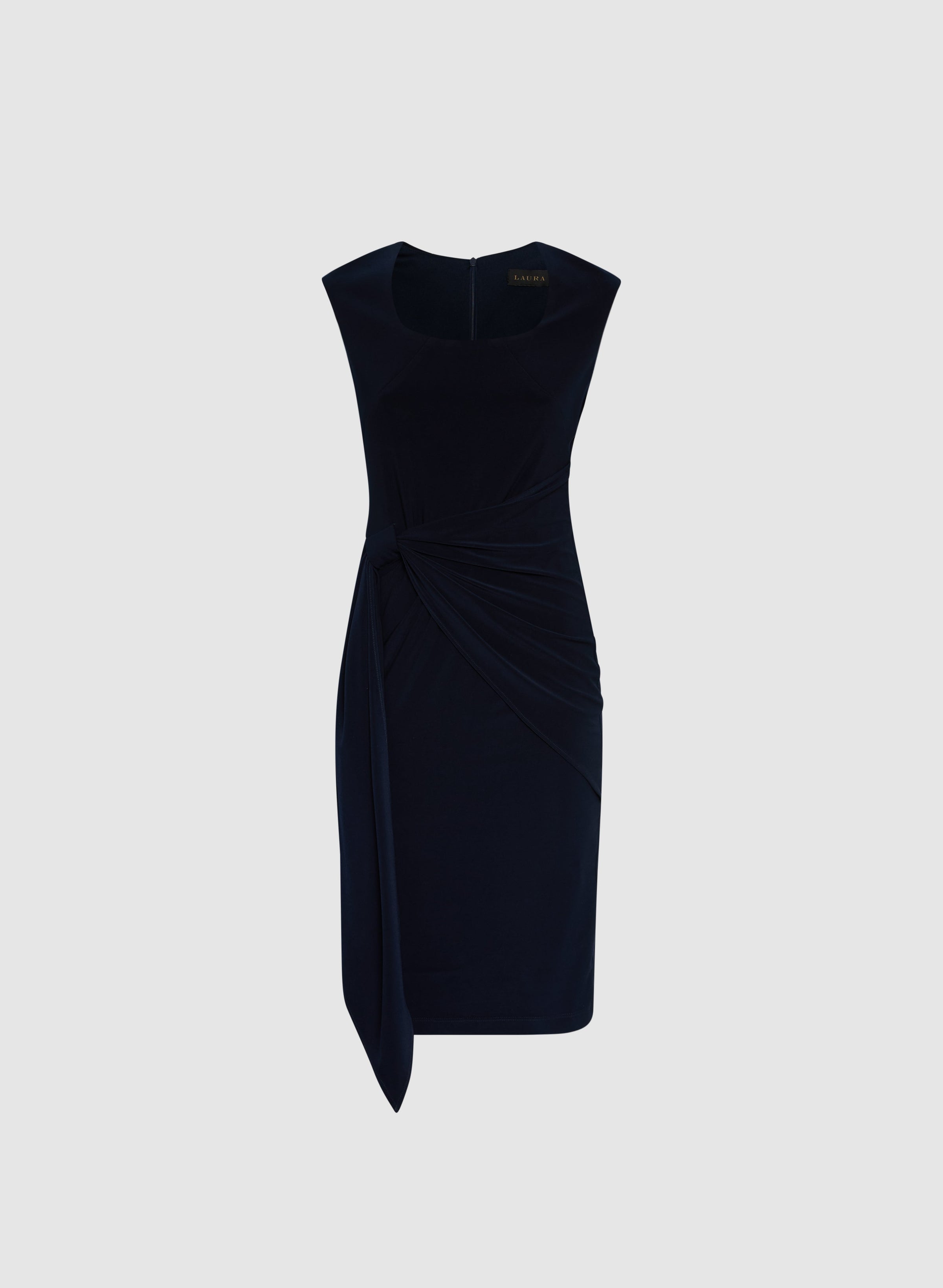 Knotted Drape Front Dress