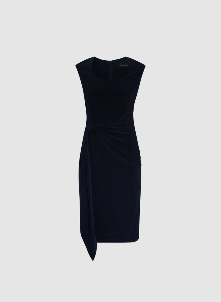 Knotted Drape Front Dress