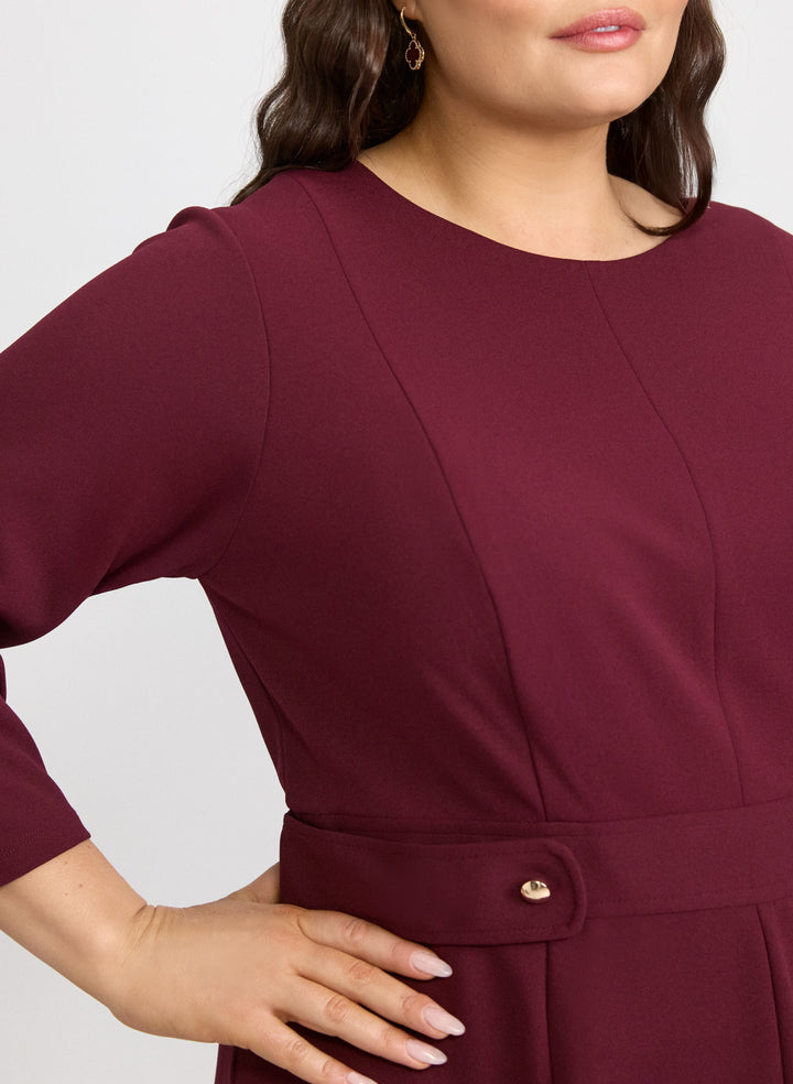 Buttoned-Tab Detail Dress