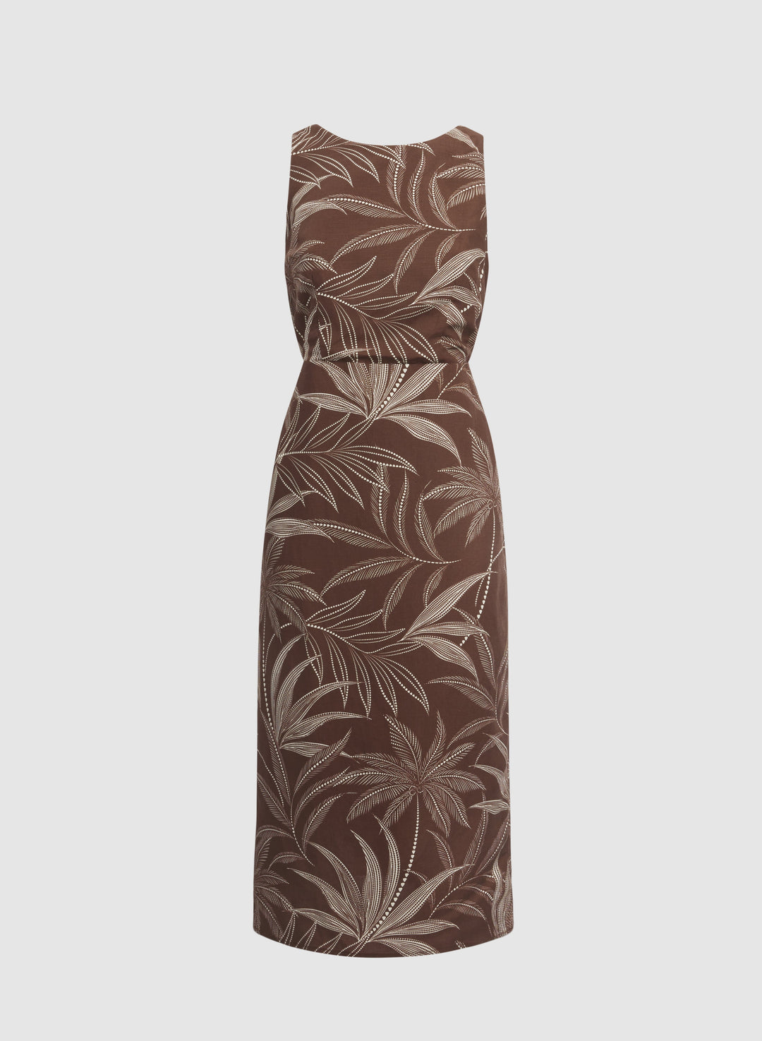 Leaf Print Midi Dress