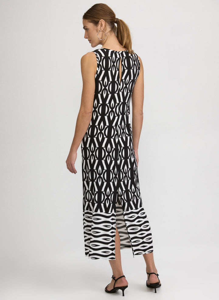 Contrast Geometric Print Dress