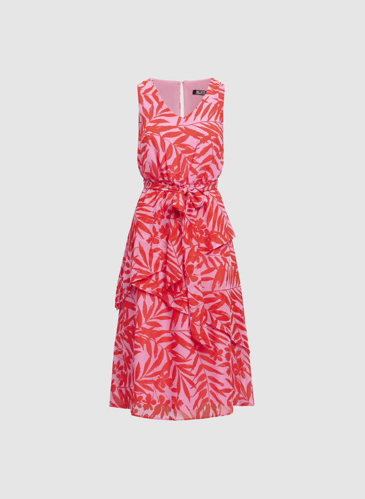 Tiered Floral Print Dress
