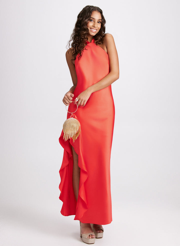 Ruffle Slit Dress