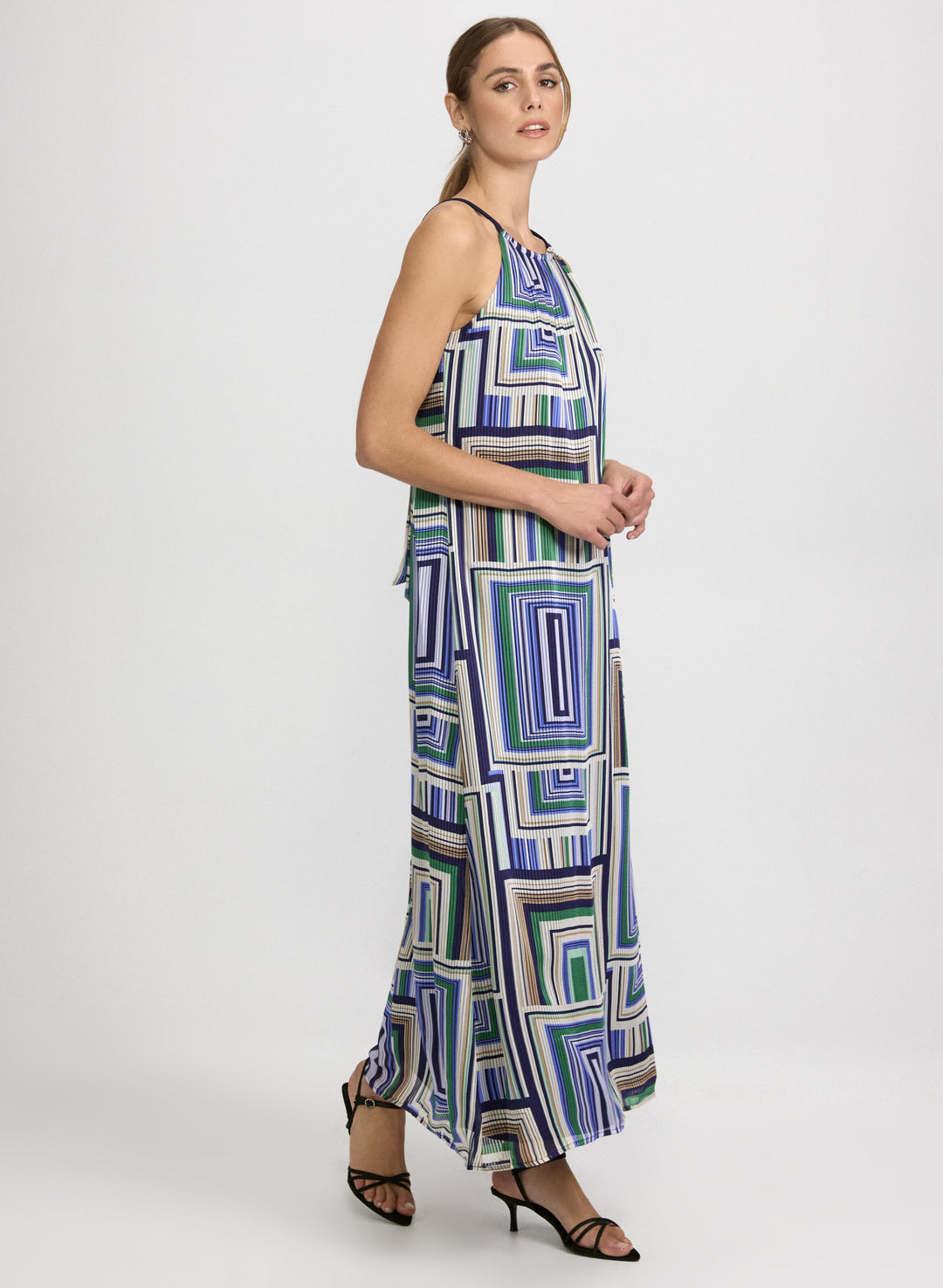 Geometric Halter Neck Dress