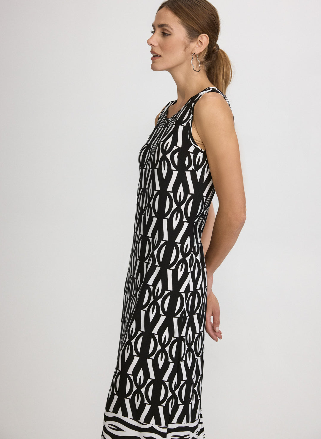 Contrast Geometric Print Dress