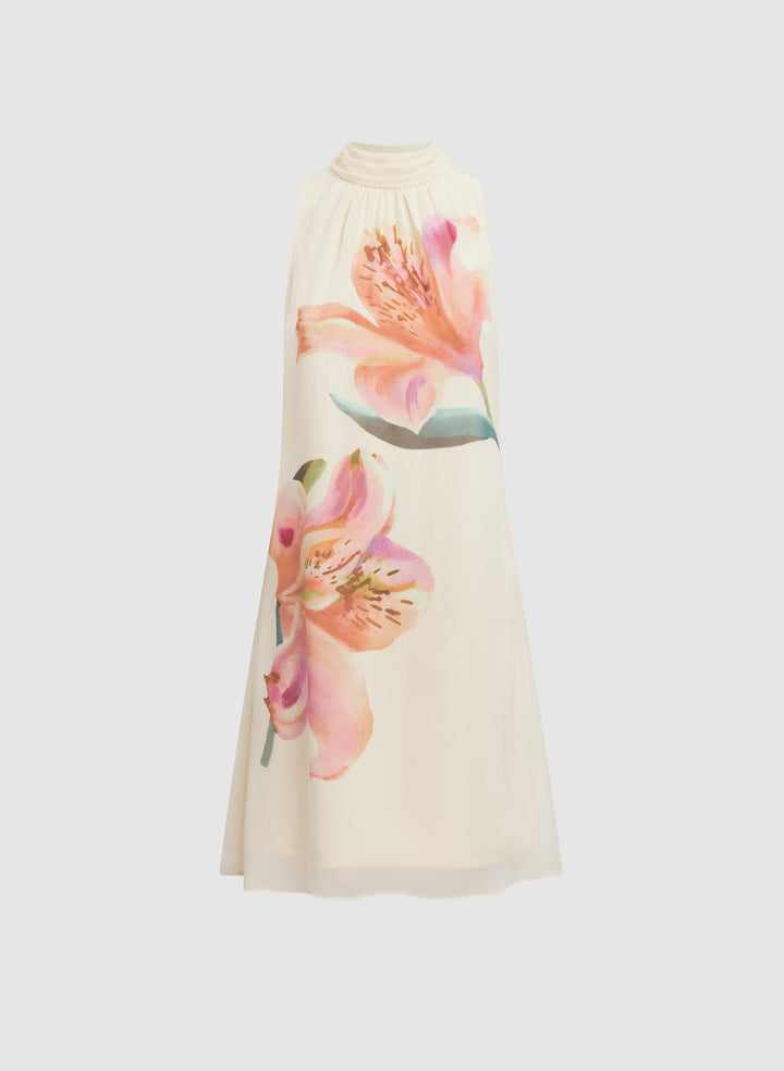 Lily Print Chiffon Dress