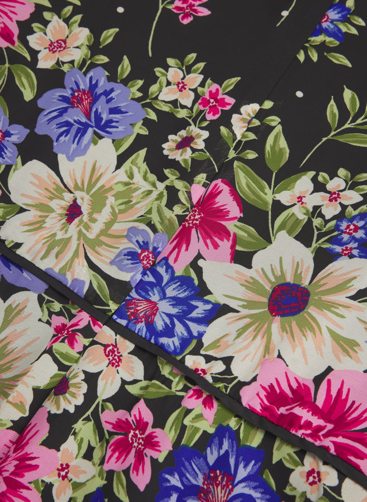 Cascade Floral Print Dress